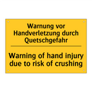 Warnung vor Handverletzung durch /.../ - Warning of hand injury due to /.../