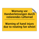 Warnung vor Handverletzungen durch /.../ - Warning of hand injury due to /.../