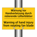 Warnung vor Handverletzung durch /.../ - Warning of hand injury from rotating /.../