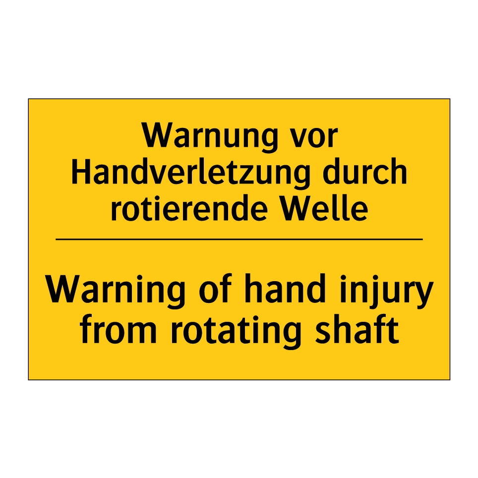 Kauf Warnung vor Handverletzung durch /.../ - Warning of hand injury ...