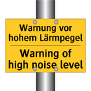 Warnung vor hohem Lärmpegel - Warning of high noise level