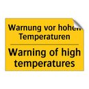 Warnung vor hohen Temperaturen - Warning of high temperatures