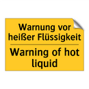 Warnung vor heißer Flüssigkeit - Warning of hot liquid