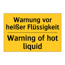 Warnung vor heißer Flüssigkeit - Warning of hot liquid