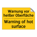 Warnung vor heißer Oberfläche - Warning of hot surface
