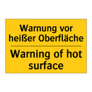 Warnung vor heißer Oberfläche - Warning of hot surface