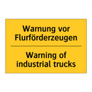Warnung vor Flurförderzeugen - Warning of industrial trucks