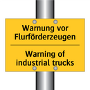 Warnung vor Flurförderzeugen - Warning of industrial trucks