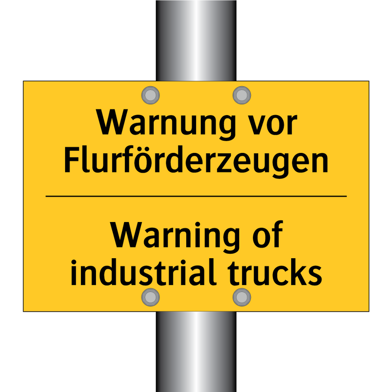 Warnung vor Flurförderzeugen - Warning of industrial trucks