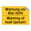 Warnung vor Blei (Gift) - Warning of lead (poison)