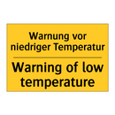 Warnung vor niedriger Temperatur/.../ - Warning of low temperature