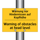 Warnung vor Hindernissen auf Kopfhöhe/.../ - Warning of obstacles at head level/.../