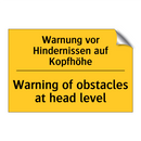 Warnung vor Hindernissen auf Kopfhöhe/.../ - Warning of obstacles at head level/.../