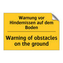 Warnung vor Hindernissen auf dem /.../ - Warning of obstacles on the ground/.../
