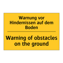 Warnung vor Hindernissen auf dem /.../ - Warning of obstacles on the ground/.../