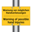 Warnung vor möglichen Handverletzungen/.../ - Warning of possible hand injuries/.../
