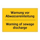 Warnung vor Abwassereinleitung - Warning of sewage discharge