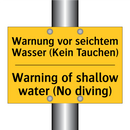 Warnung vor seichtem Wasser (Kein /.../ - Warning of shallow water (No diving)/.../