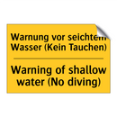 Warnung vor seichtem Wasser (Kein /.../ - Warning of shallow water (No diving)/.../