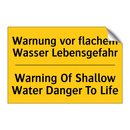 Warnung vor flachem Wasser Lebensgefahr/.../ - Warning Of Shallow Water Danger /.../