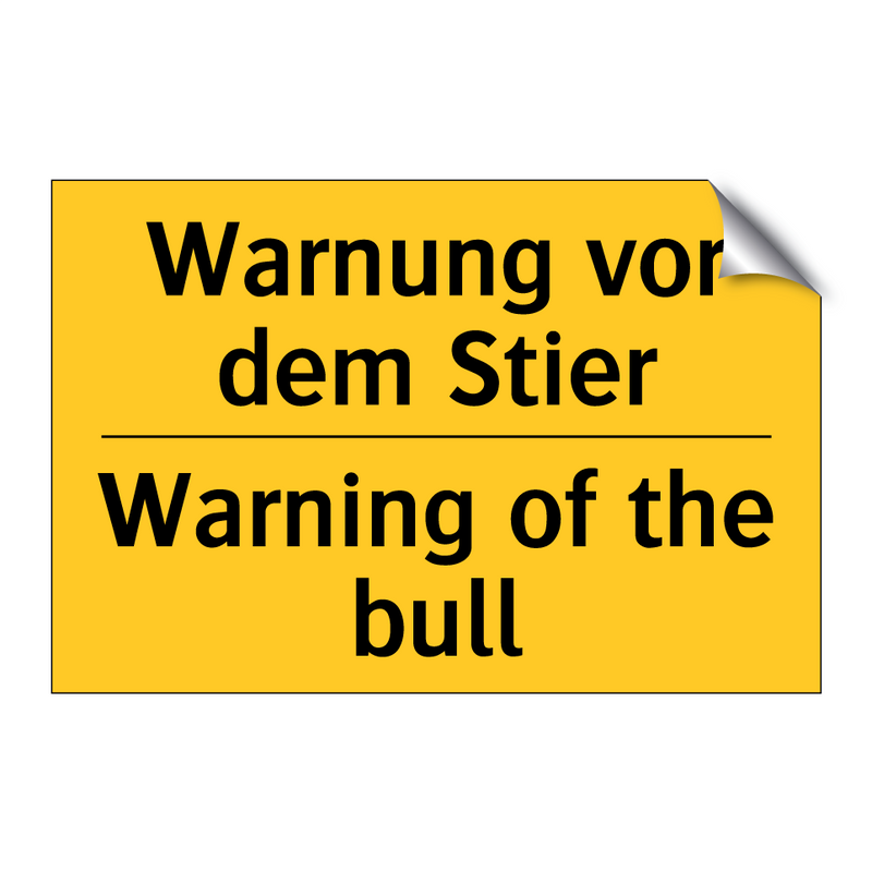 Warnung vor dem Stier - Warning of the bull