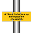 Achtung Hochspannung Erdungsgefahr Lebensgefahr