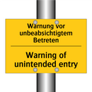 Warnung vor unbeabsichtigtem Betreten/.../ - Warning of unintended entry