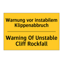 Warnung vor instabilem Klippenabbruch/.../ - Warning Of Unstable Cliff Rockfall/.../