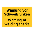 Warnung vor Schweißfunken - Warning of welding sparks