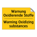 Warnung Oxidierende Stoffe - Warning Oxidizing substances