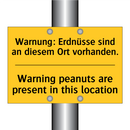 Warnung: Erdnüsse sind an diesem /.../ - Warning peanuts are present in /.../