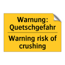 Warnung: Quetschgefahr - Warning risk of crushing