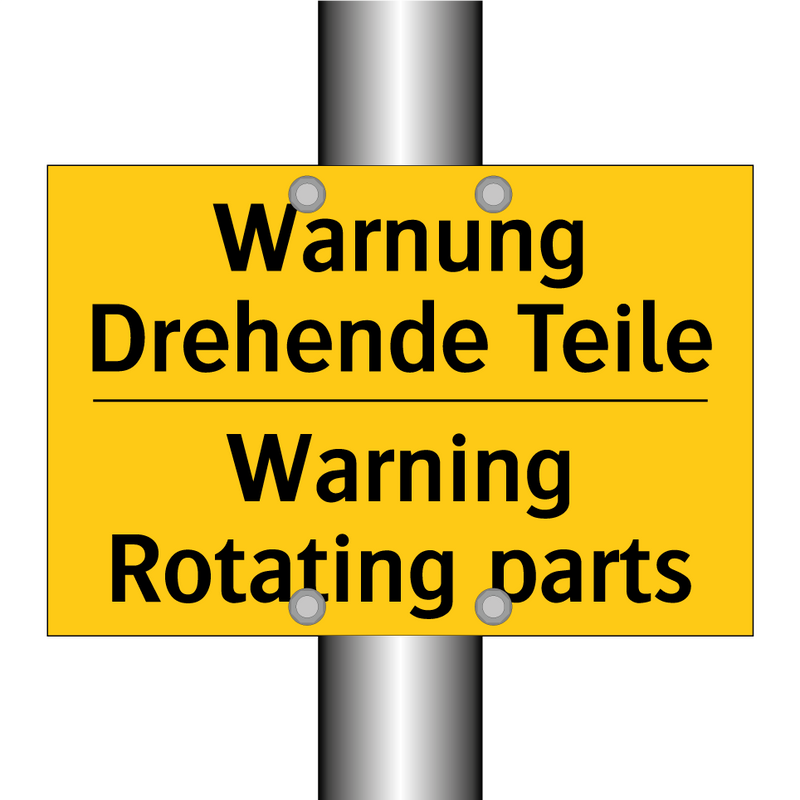 Warnung Drehende Teile - Warning Rotating parts