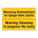 Warnung Dreharbeiten im Gange /.../ - Warning Shooting in progress No /.../