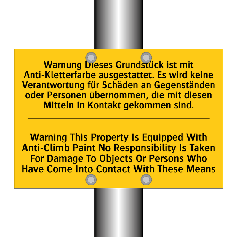 Warnung Dieses Grundstück ist /.../ - Warning This Property Is Equipped /.../