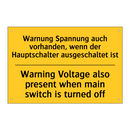 Warnung Spannung auch vorhanden, /.../ - Warning Voltage also present when /.../
