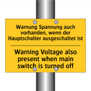 Warnung Spannung auch vorhanden, /.../ - Warning Voltage also present when /.../