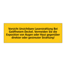 Vorsicht Unsichtbare Laserstrahlung Bei Geöffnetem Deckel. Vermeiden Sie die Exposition von Augen oder Haut gegenüber direkter oder gestreuter Strahlung!
