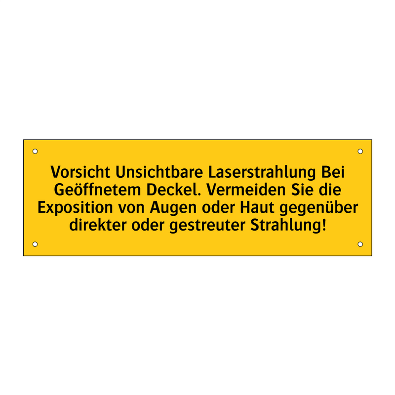 Vorsicht Unsichtbare Laserstrahlung Bei Geöffnetem Deckel. Vermeiden Sie die Exposition von Augen oder Haut gegenüber direkter oder gestreuter Strahlung!