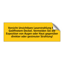 Vorsicht Unsichtbare Laserstrahlung Bei Geöffnetem Deckel. Vermeiden Sie die Exposition von Augen oder Haut gegenüber direkter oder gestreuter Strahlung!