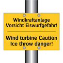 Windkraftanlage Vorsicht Eiswurfgefahr!/.../ - Wind turbine Caution Ice throw /.../