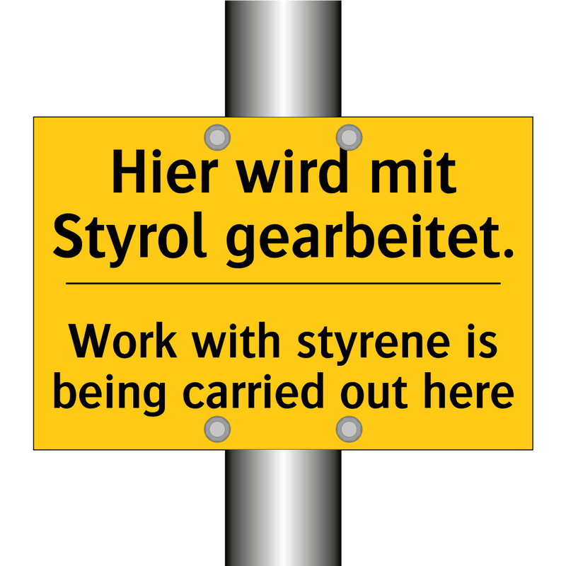 Hier wird mit Styrol gearbeitet./.../ - Work with styrene is being carried /.../