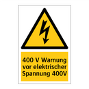 400 V Warnung vor elektrischer Spannung 400V