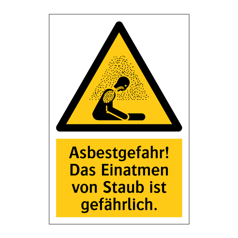 Asbestgefahr! Das Einatmen von Staub ist gefährlich.
