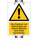Das Einatmen von Asbeststaub aus diesem Material kann Krebs verursachen.