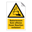 Batterieraum Kein offenes Feuer Rauchen verboten!