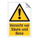 Vorsicht vor Säure und Base