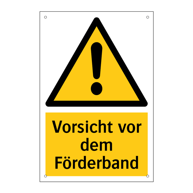 Vorsicht vor dem Förderband