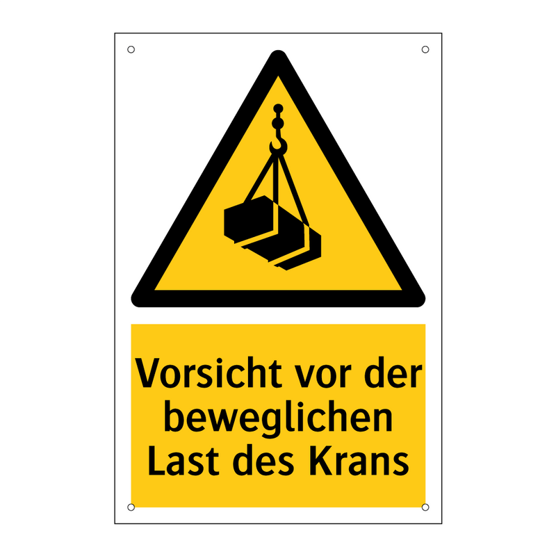 Vorsicht vor der beweglichen Last des Krans