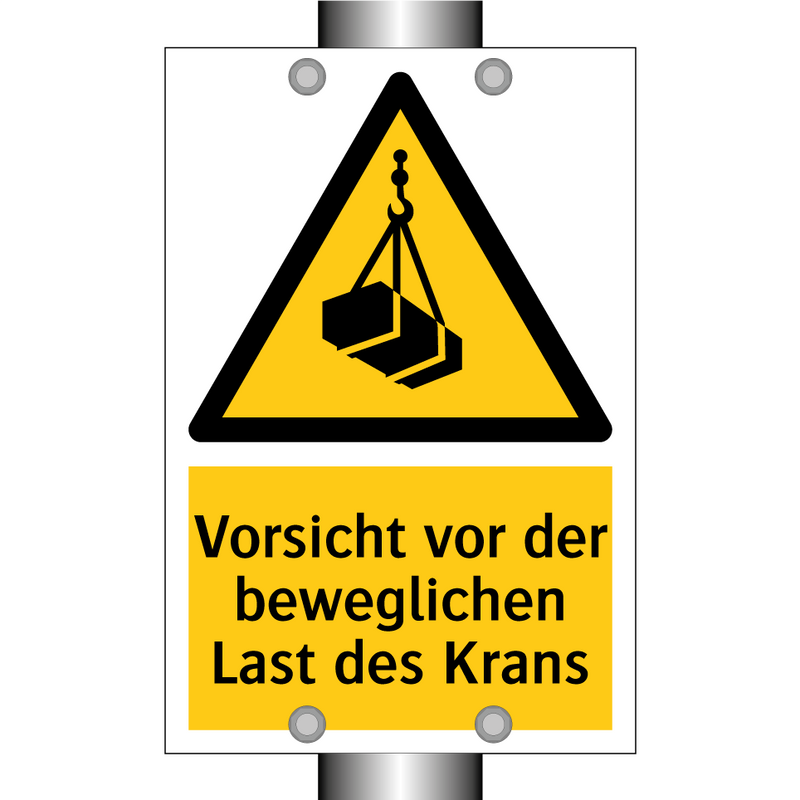 Vorsicht vor der beweglichen Last des Krans